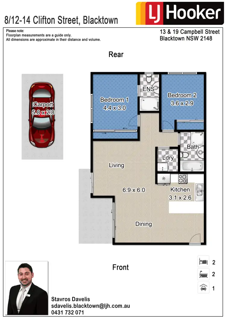 Floorplan of Homely apartment listing, 8/12-14 Clifton Street, Blacktown NSW 2148