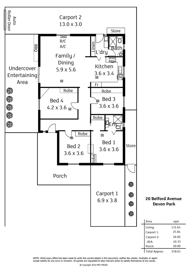 Floorplan of Homely house listing, 20 Belford Avenue, Devon Park SA 5008