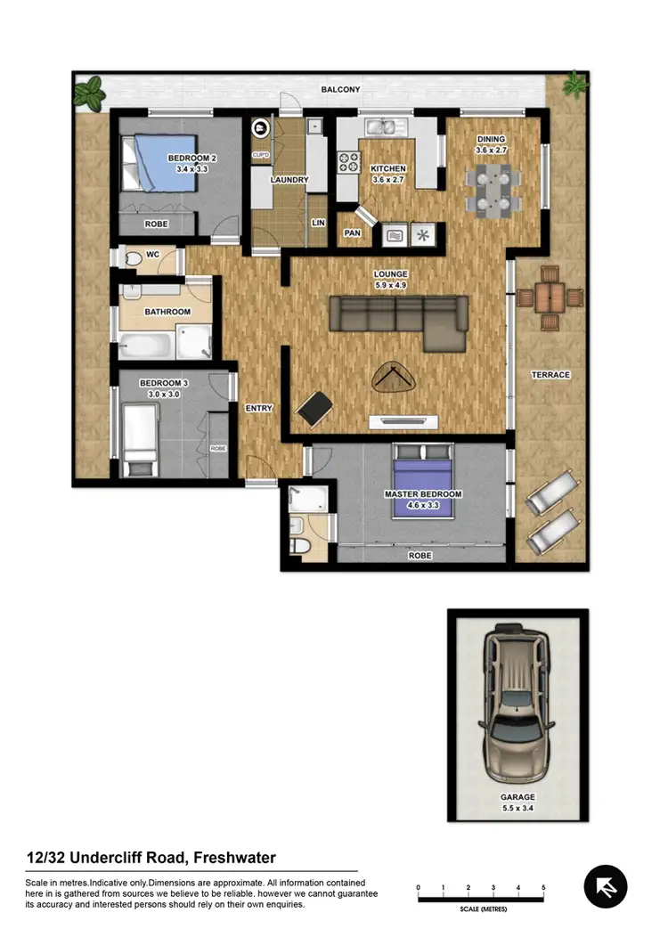 Floorplan of Homely unit listing, 12/32 Undercliff Road, Freshwater NSW 2096