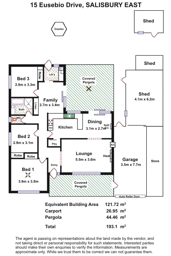 Floorplan of Homely house listing, 15 Eusebio Drive, Salisbury East SA 5109