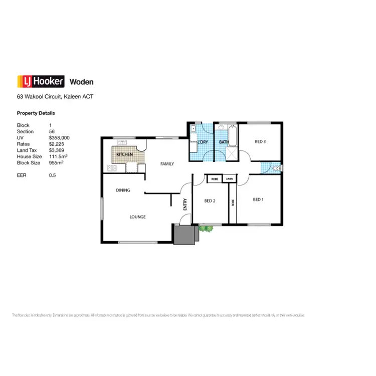 Floorplan of Homely house listing, 63 Wakool Circuit, Kaleen ACT 2617