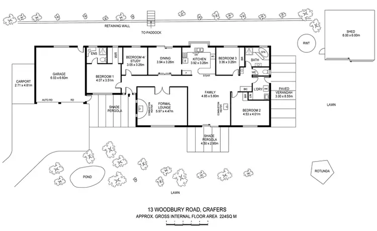 Floorplan of Homely house listing, 13 Woodbury Road, Crafers SA 5152