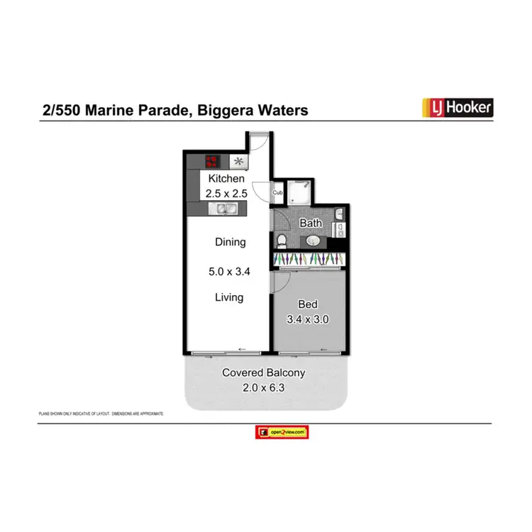 Floorplan of Homely unit listing, 2/550 Marine Parade, Biggera Waters QLD 4216