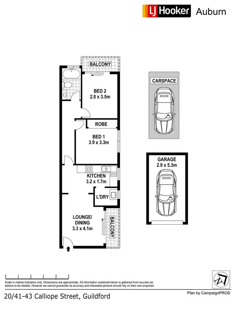 Floorplan of Homely apartment listing, 20/41-43 Calliope St, Guildford NSW 2161