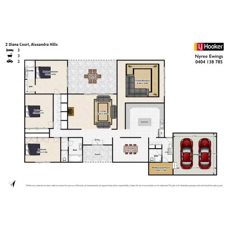 Floorplan of Homely house listing, 2 Diana Court, Alexandra Hills QLD 4161