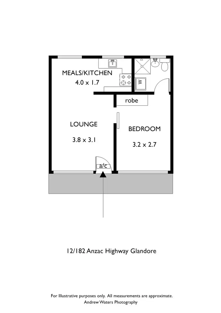 Floorplan of Homely unit listing, 12/182 Anzac Highway, Glandore SA 5037