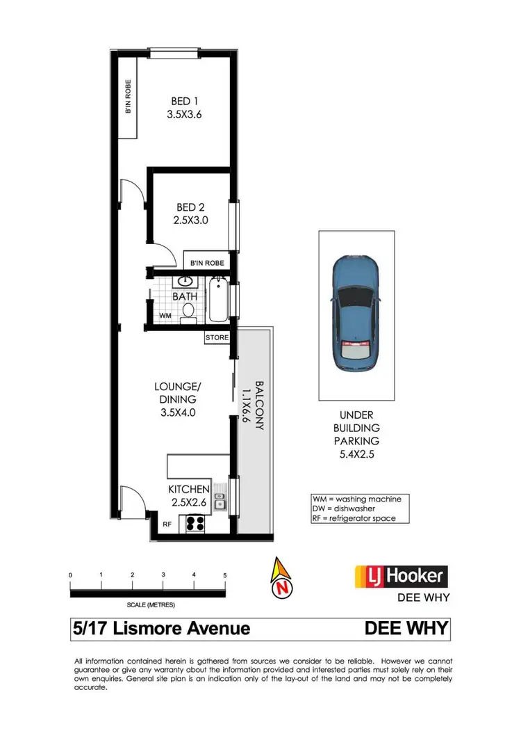 Floorplan of Homely unit listing, 5/17 Lismore Avenue, Dee Why NSW 2099