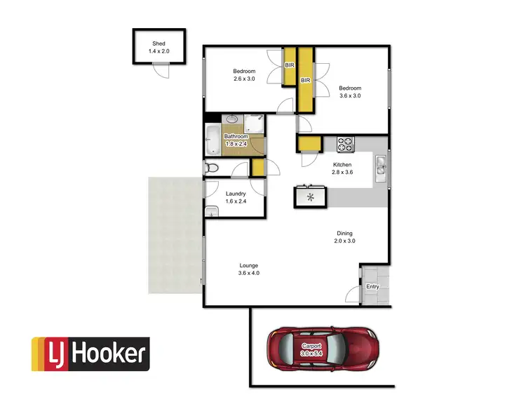 Floorplan of Homely townhouse listing, Unit 2/14 Rural Drive, Traralgon VIC 3844