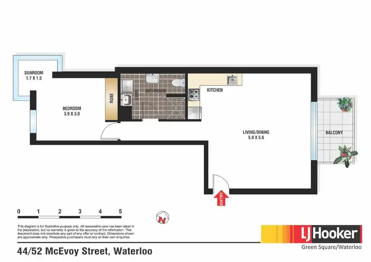 Floorplan of Homely apartment listing, 44/52 McEvoy Street, Waterloo NSW 2017