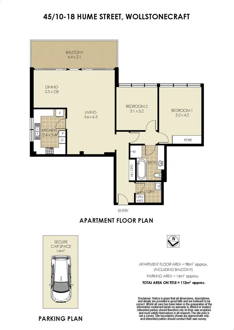 Floorplan of Homely apartment listing, 45/10-18 Hume Street, Wollstonecraft NSW 2065