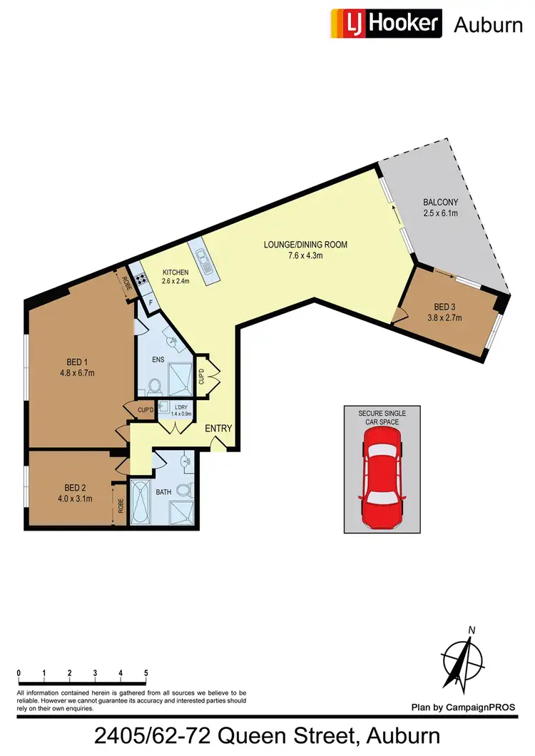 Floorplan of Homely apartment listing, 2405/62-72 Queen St, Auburn NSW 2144