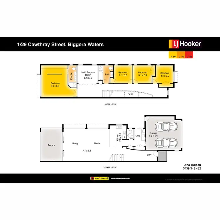 Floorplan of Homely semi-detached listing, 2/29 Cawthray Street, Biggera Waters QLD 4216