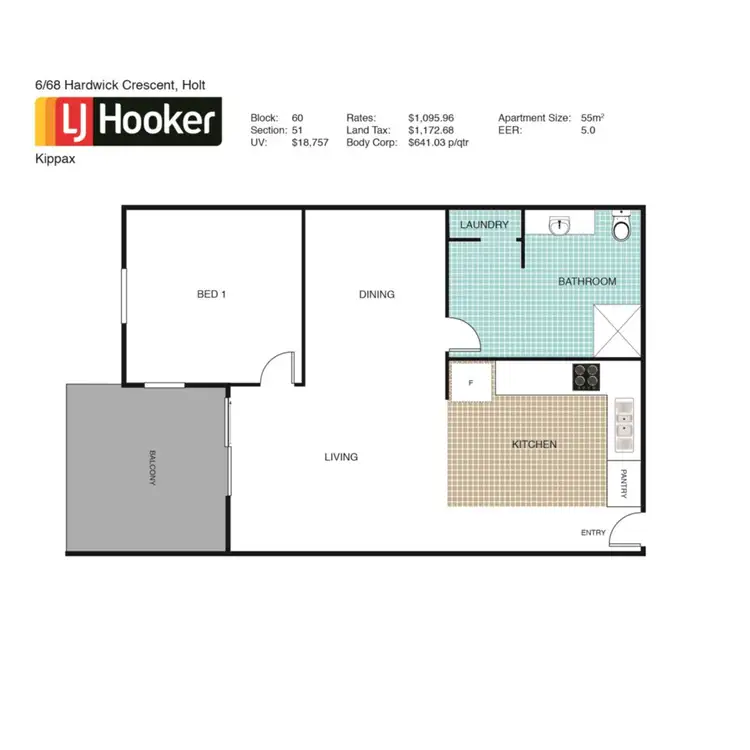 Floorplan of Homely apartment listing, 6/68 Hardwick Crescent, Holt ACT 2615