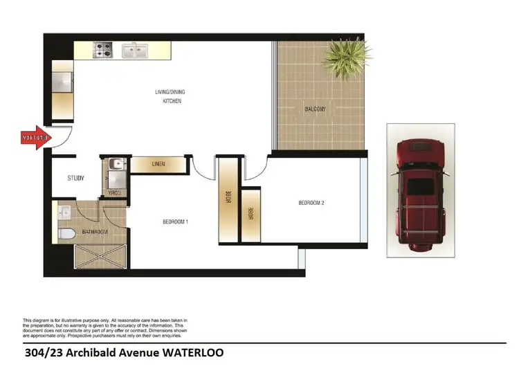 Floorplan of Homely apartment listing, 304/23 Archibald Avenue, Waterloo NSW 2017