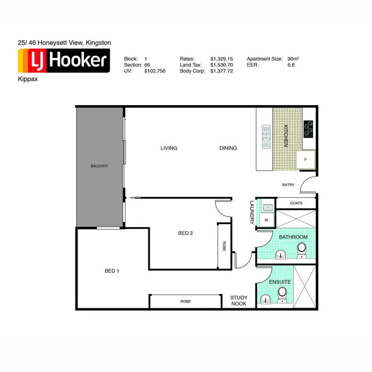 Floorplan of Homely unit listing, 25/46 Honeysett View, Kingston ACT 2604
