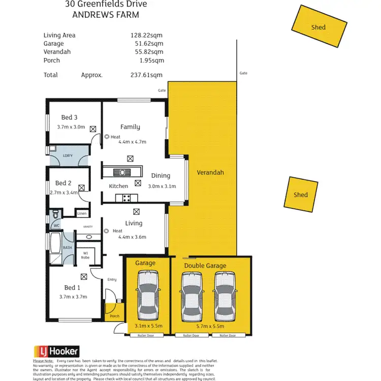 Floorplan of Homely house listing, 30 Greenfields Drive, Andrews Farm SA 5114