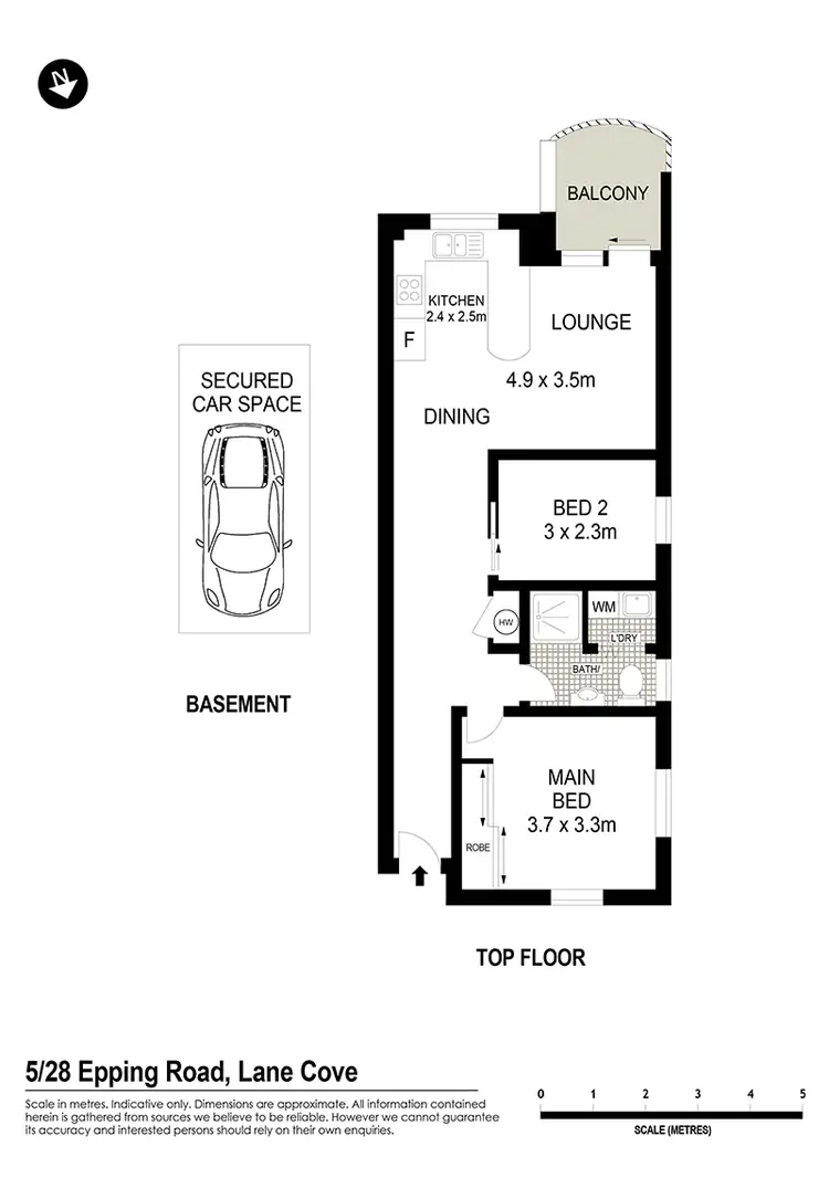 Floorplan of Homely unit listing, 5/28 Epping Road, Lane Cove NSW 2066