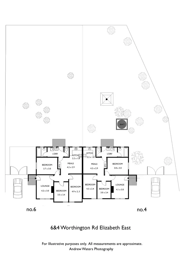 Floorplan of Homely semi-detached listing, 4 & 6 Worthington Road, Elizabeth East SA 5112