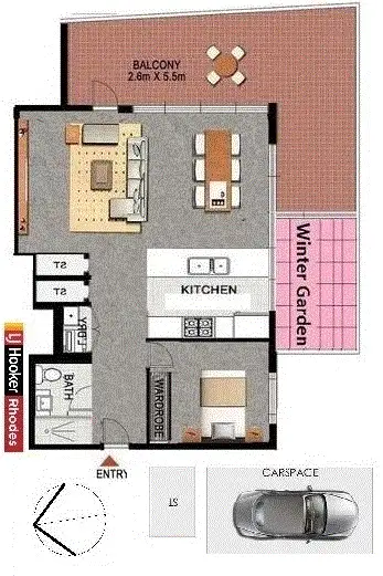 Floorplan of Homely apartment listing, 2009/46 Walker Street, Rhodes NSW 2138