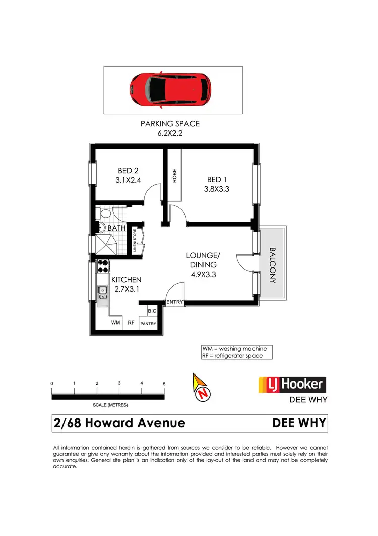 Floorplan of Homely unit listing, 2/68 Howard Avenue, Dee Why NSW 2099