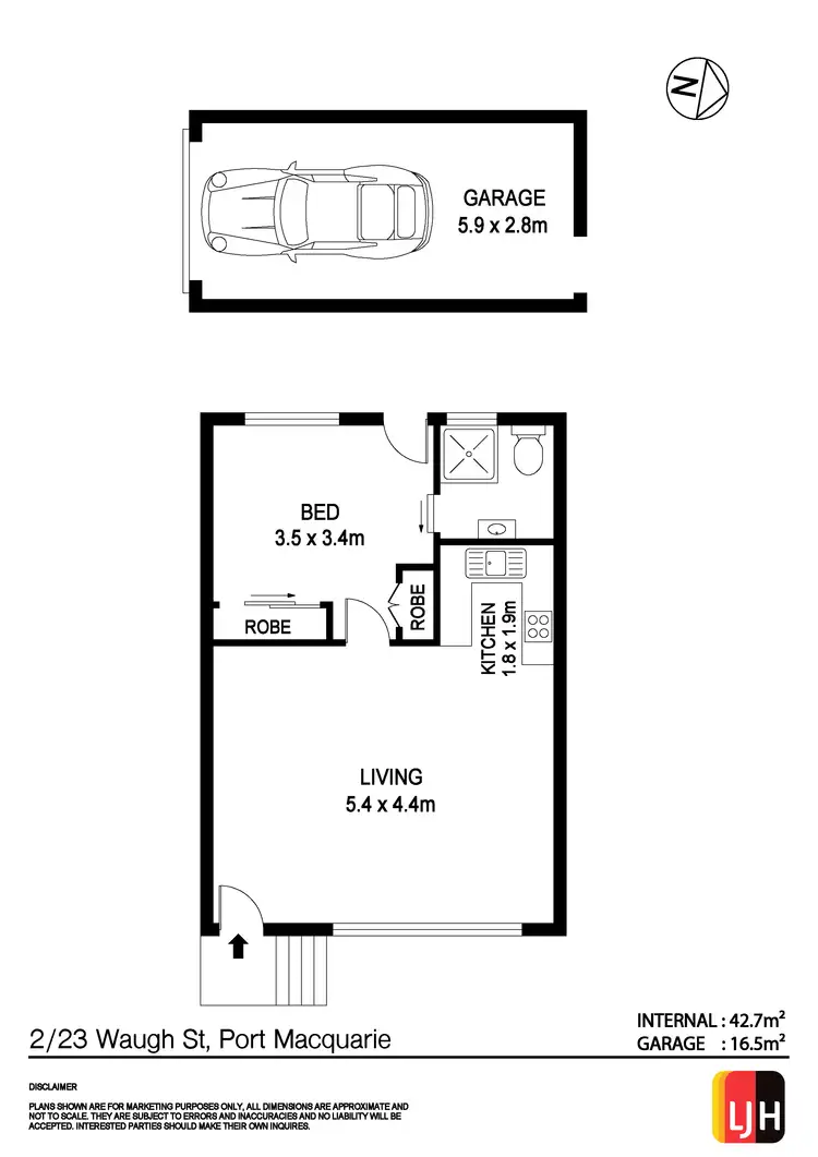 Floorplan of Homely unit listing, 2/23 Waugh Street, Port Macquarie NSW 2444