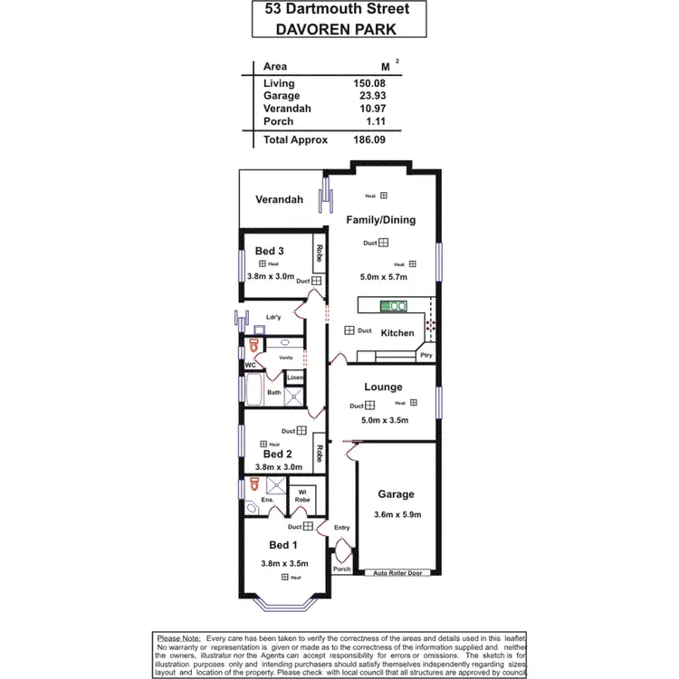 Floorplan of Homely house listing, 53 Dartmouth Street, Davoren Park SA 5113
