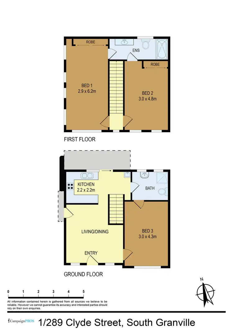 Floorplan of Homely townhouse listing, 1/289 Clyde Street, Granville NSW 2142