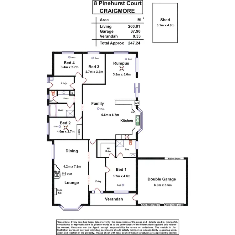 Floorplan of Homely house listing, 8 Pinehurst Court, Craigmore SA 5114