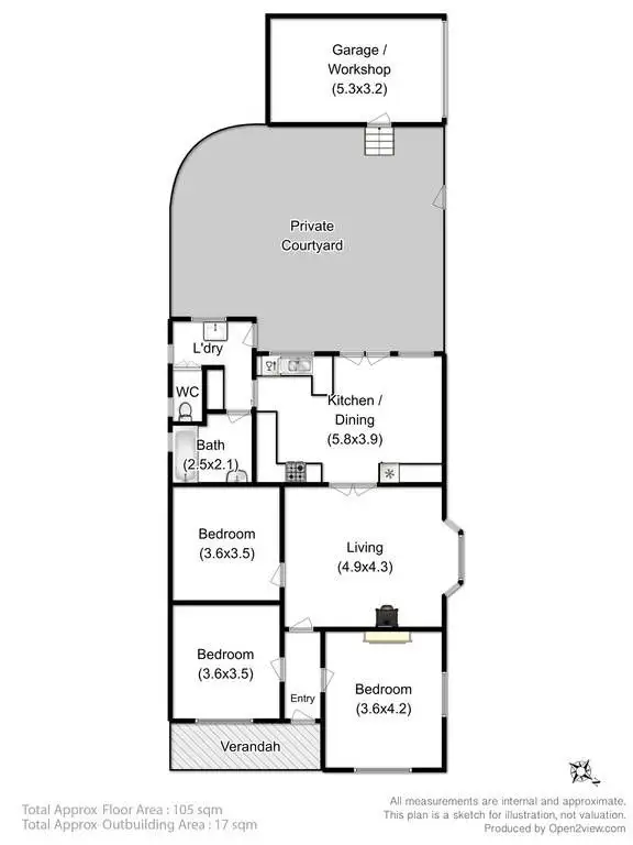 Floorplan of Homely house listing, 16 Letitia Street, North Hobart TAS 7000