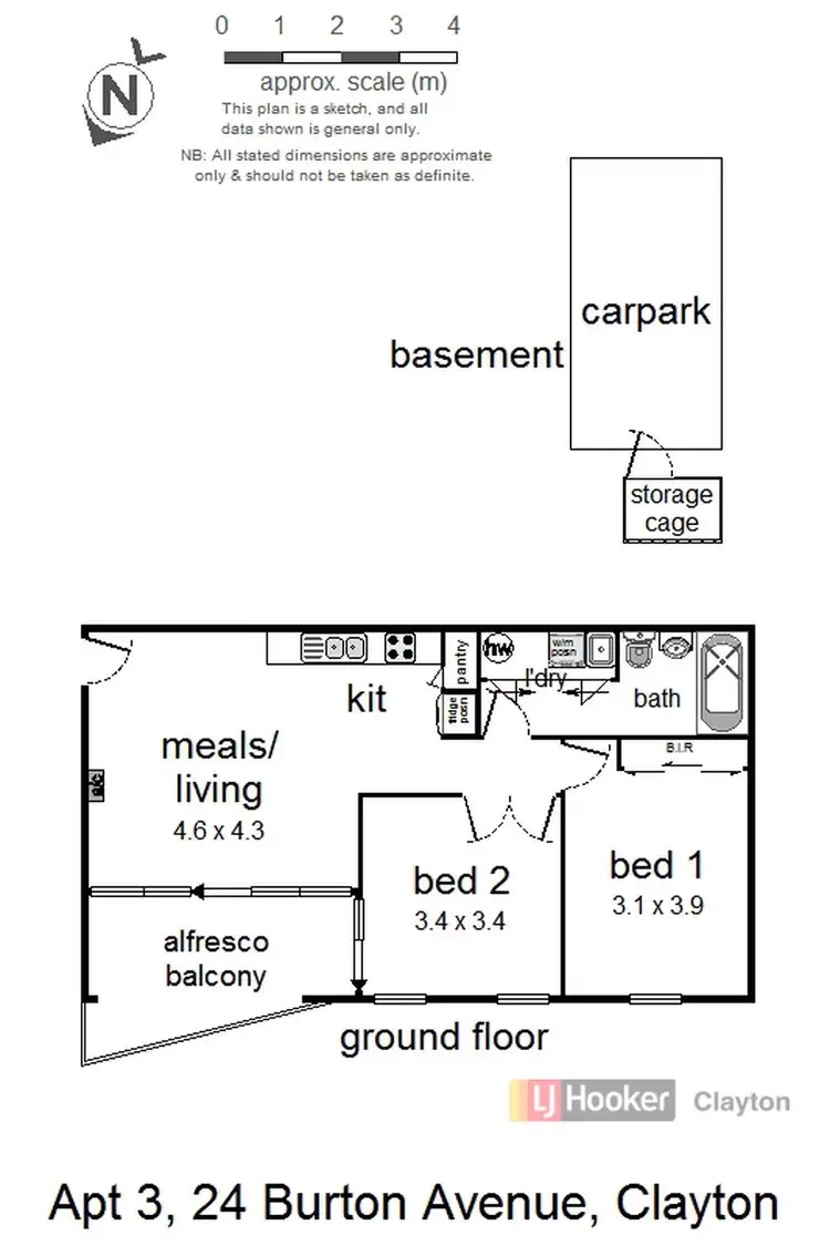 Floorplan of Homely apartment listing, Apartment 3/24-26 Burton Avenue, Clayton VIC 3168