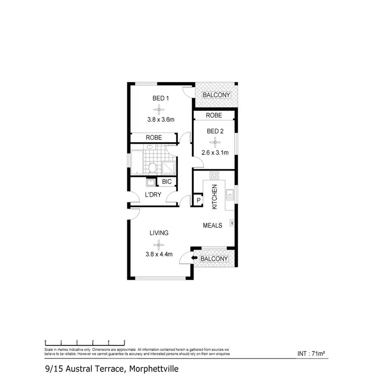Floorplan of Homely unit listing, 9/15 Austral Terrace, Morphettville SA 5043