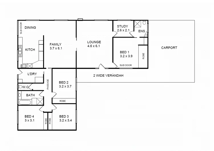 Floorplan of Homely house listing, 4 Daniels Street, Benalla VIC 3672