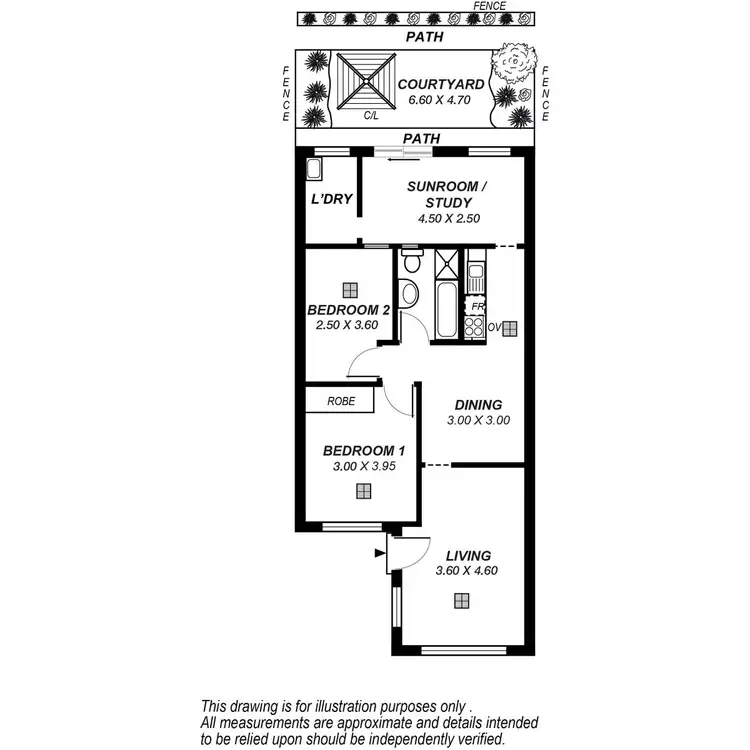 Floorplan of Homely unit listing, 3/73 Seventh Avenue, St Peters SA 5069