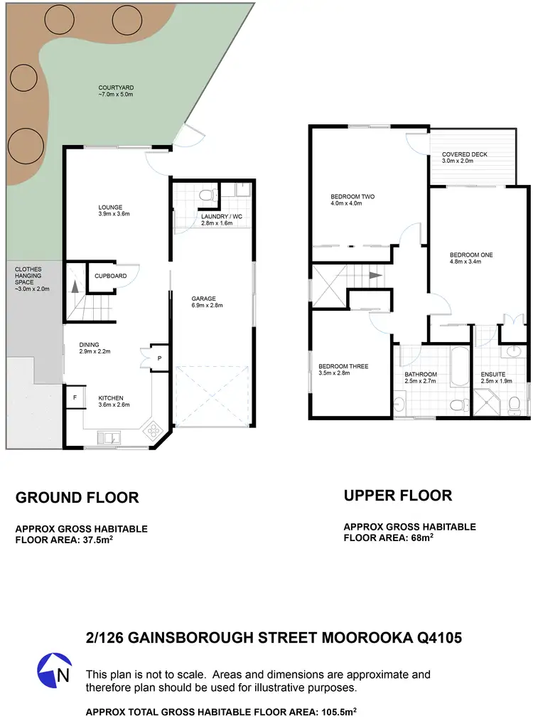 Floorplan of Homely townhouse listing, 2/126 Gainsborough Street, Moorooka QLD 4105