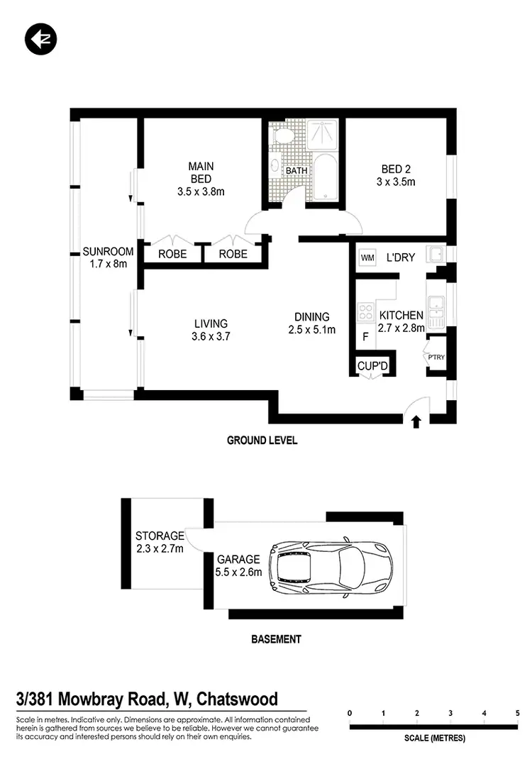 Floorplan of Homely unit listing, 3/381 Mowbray Road, Chatswood NSW 2067