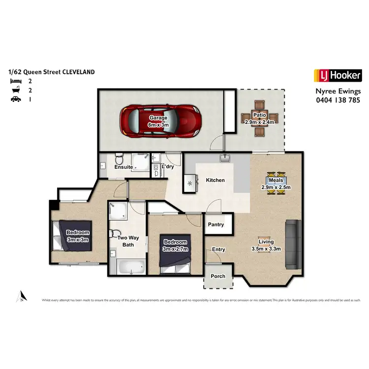 Floorplan of Homely unit listing, 1/62 Queen Street, Cleveland QLD 4163