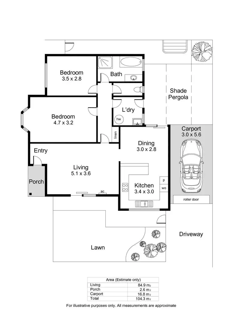 Floorplan of Homely unit listing, 1/2 George Street, Marleston SA 5033