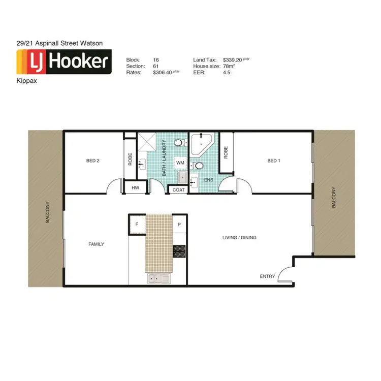 Floorplan of Homely apartment listing, 29/21 Aspinall Street, Watson ACT 2602