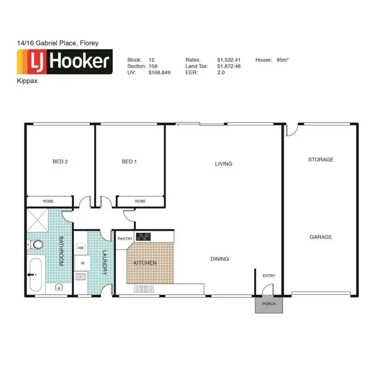 Floorplan of Homely townhouse listing, 14/16 Gabriel Place, Florey ACT 2615