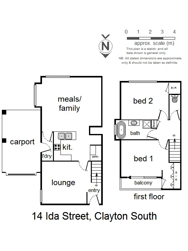 Floorplan of Homely townhouse listing, 14 Ida Street, Clayton South VIC 3169