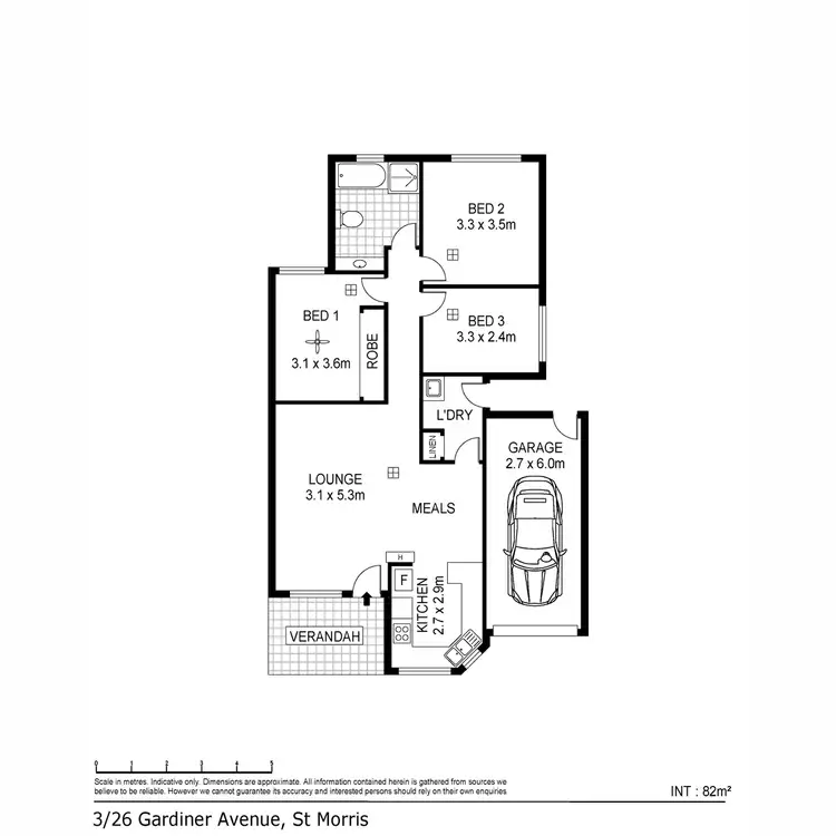 Floorplan of Homely unit listing, 3/26 Gardiner Avenue, St Morris SA 5068