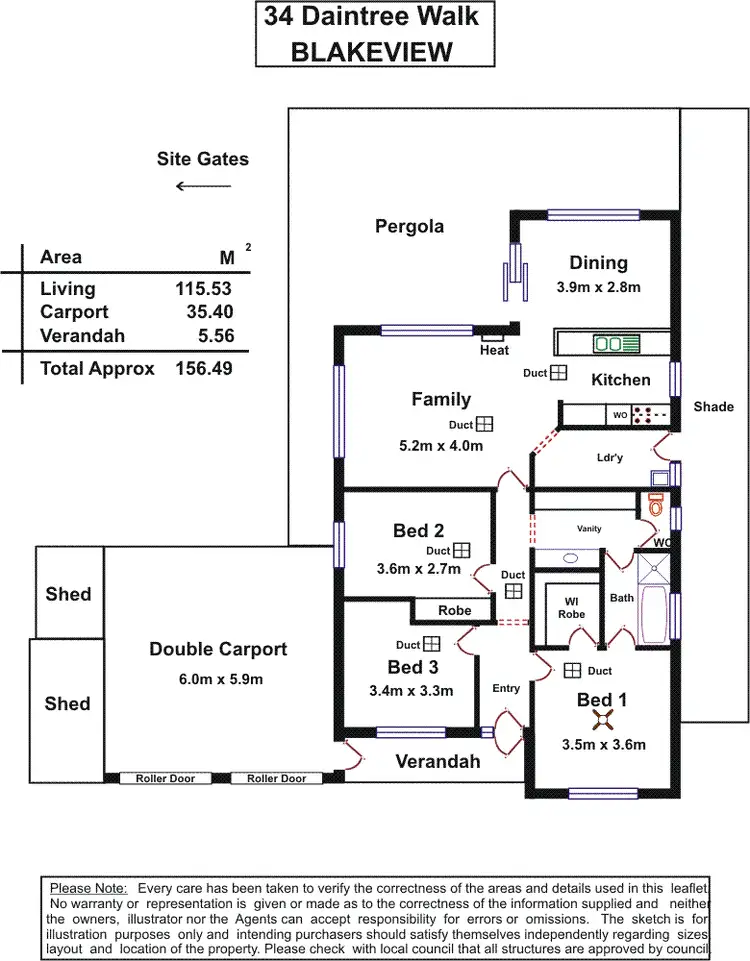 Floorplan of Homely house listing, 34 Daintree Walk, Blakeview SA 5114