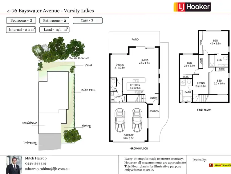 Floorplan of Homely townhouse listing, 4/76 Bayswater Avenue, Varsity Lakes QLD 4227
