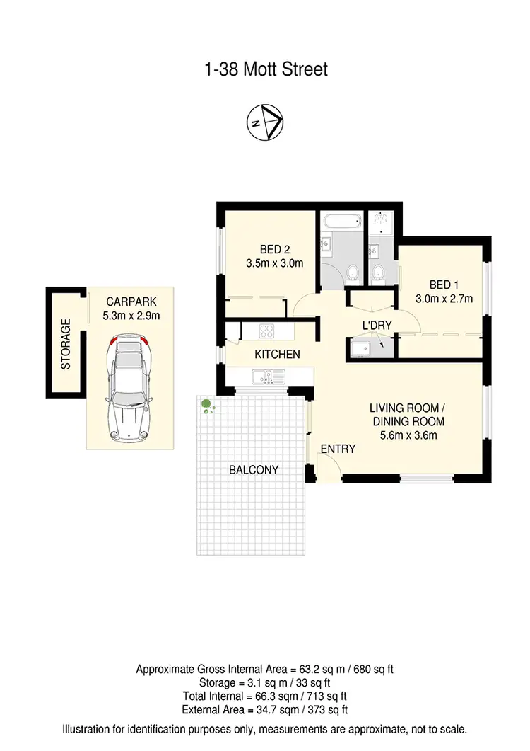 Floorplan of Homely apartment listing, Unit 1/38 Mott Street, Gaythorne QLD 4051
