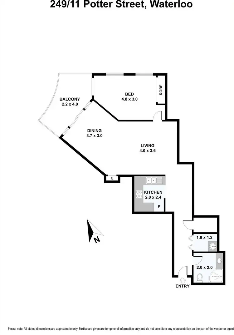 Floorplan of Homely apartment listing, 249/11 Potter Street, Waterloo NSW 2017
