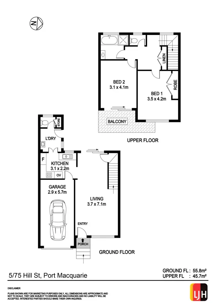 Floorplan of Homely townhouse listing, 5/75 Hill Street, Port Macquarie NSW 2444