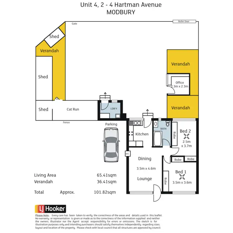 Floorplan of Homely semi-detached listing, 4/2-4 Hartman Avenue, Modbury SA 5092