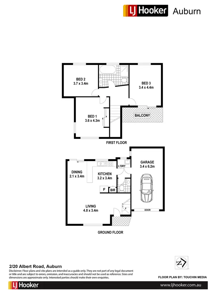 Floorplan of Homely townhouse listing, 2/20 Albert Rd, Auburn NSW 2144