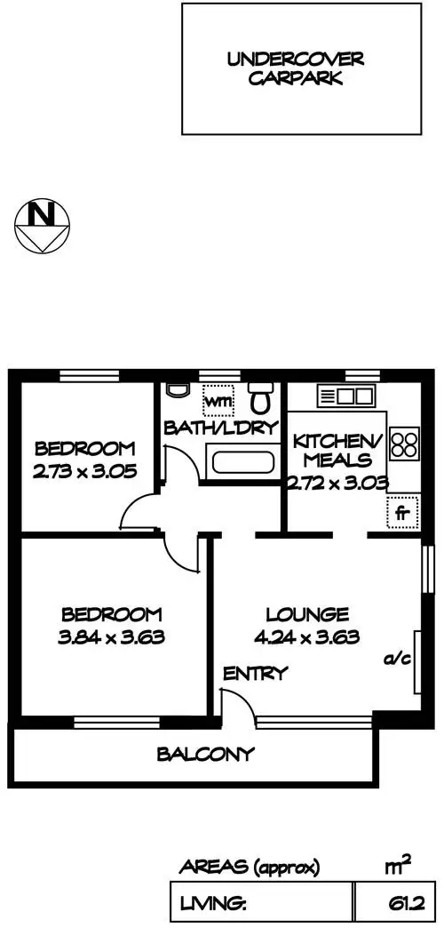 Floorplan of Homely unit listing, 4/4 Hardy Street, Croydon Park SA 5008