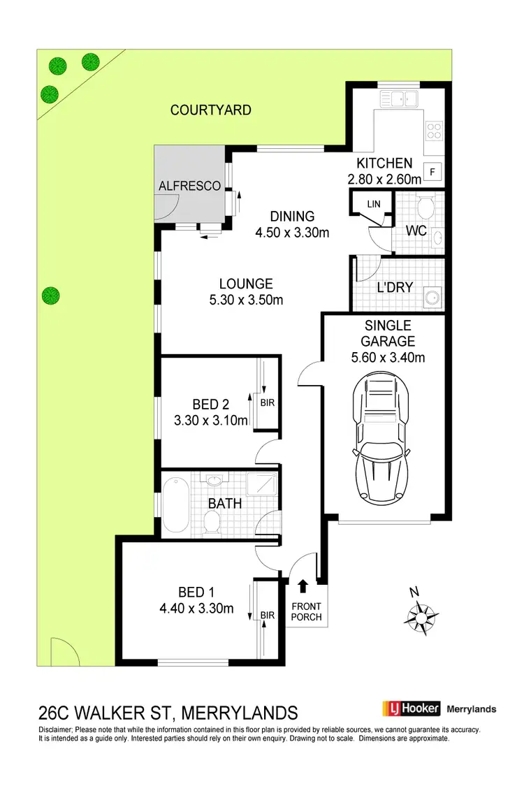 Floorplan of Homely semi-detached listing, 26C Walker Street, Merrylands NSW 2160